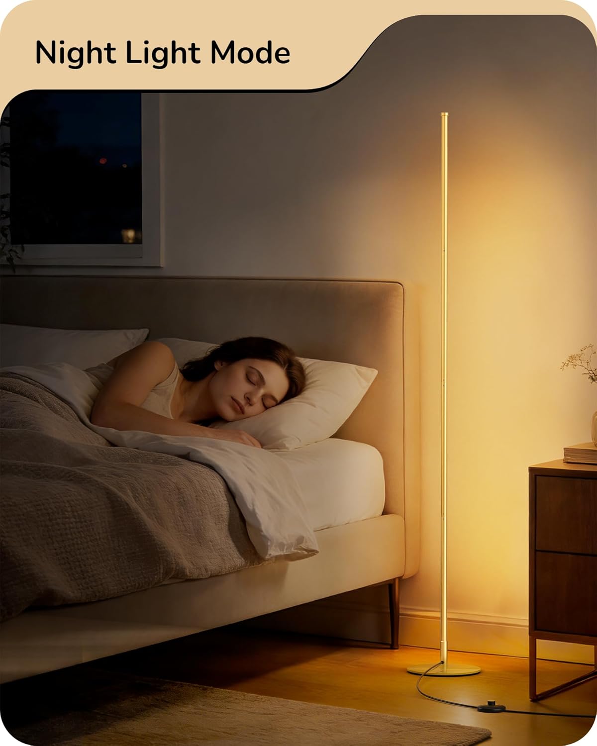 EDISHINE 59.8" Corner Lamp with Remote & 3 Height Settings, Dimmable & 3CCT