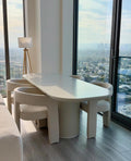 Modern Barrel Dining Chairs Set of 4, Upholstered Accent Kitchen Chair with Arms Comfy Linen Fabric Side Chair for Living Room/Home Office/Reception, Linen Cream