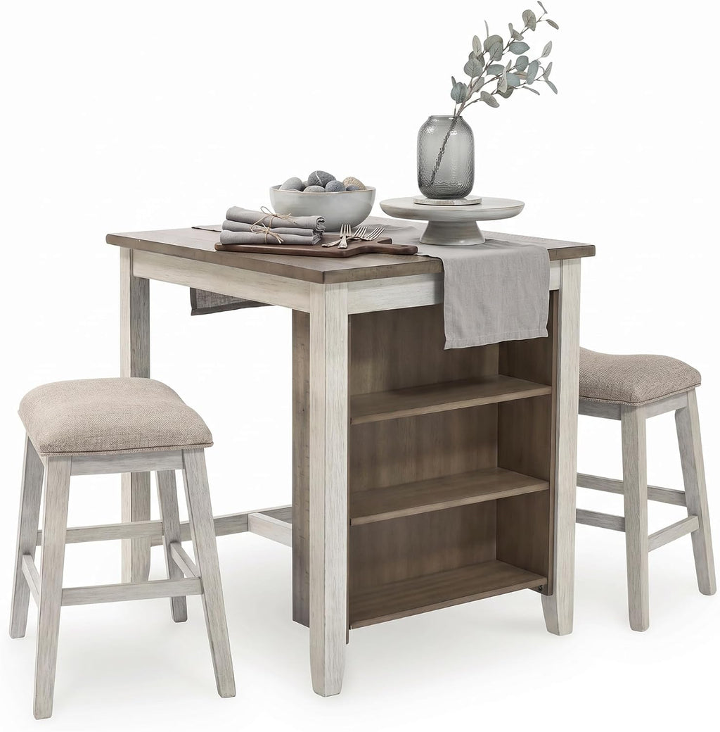 Signature Design by Ashley Skempton 3-Piece Counter Height Dining Table Set