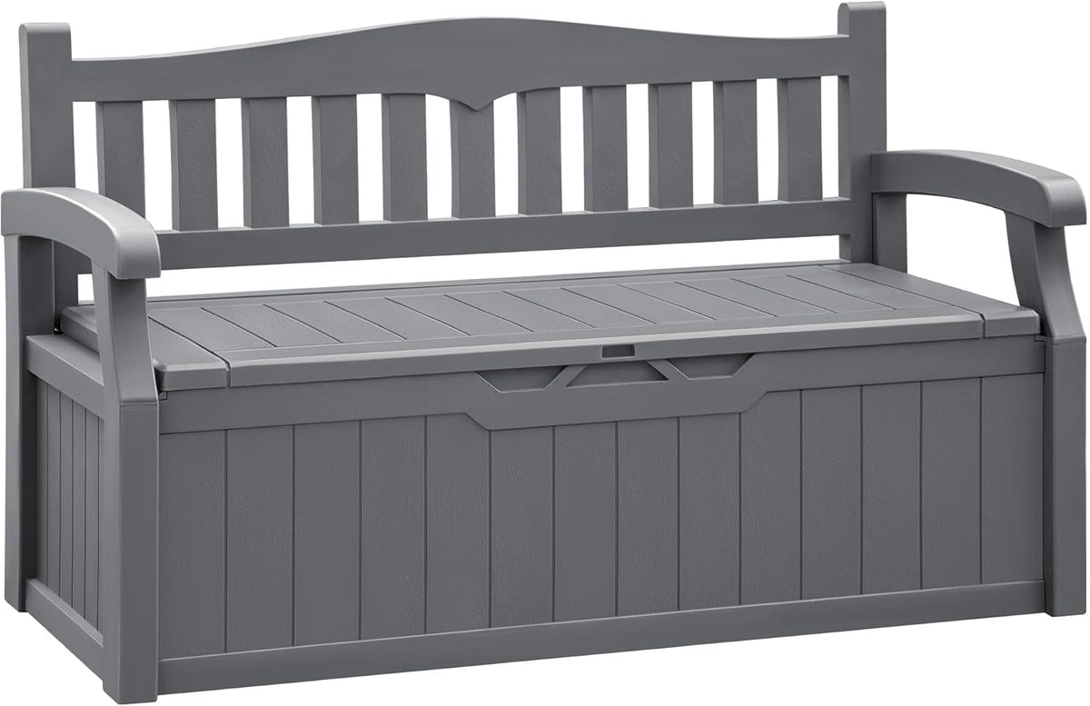 Flamaker 80 Gallon Storage Bench, Deck Box with Seat Waterproof All-Weather