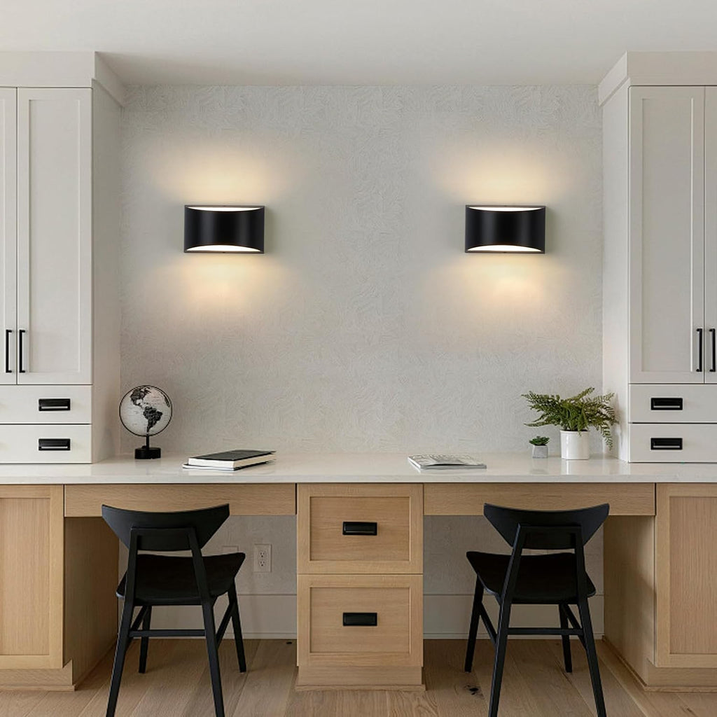 Black Modern LED Wall Sconce (with G9 Bulbs) Hardwired Indoor Wall Lights Set of 2 Up and Down Wall Mount Lamps for Hallways, Bedrooms, Hallways, Living Room 3000K Warm White