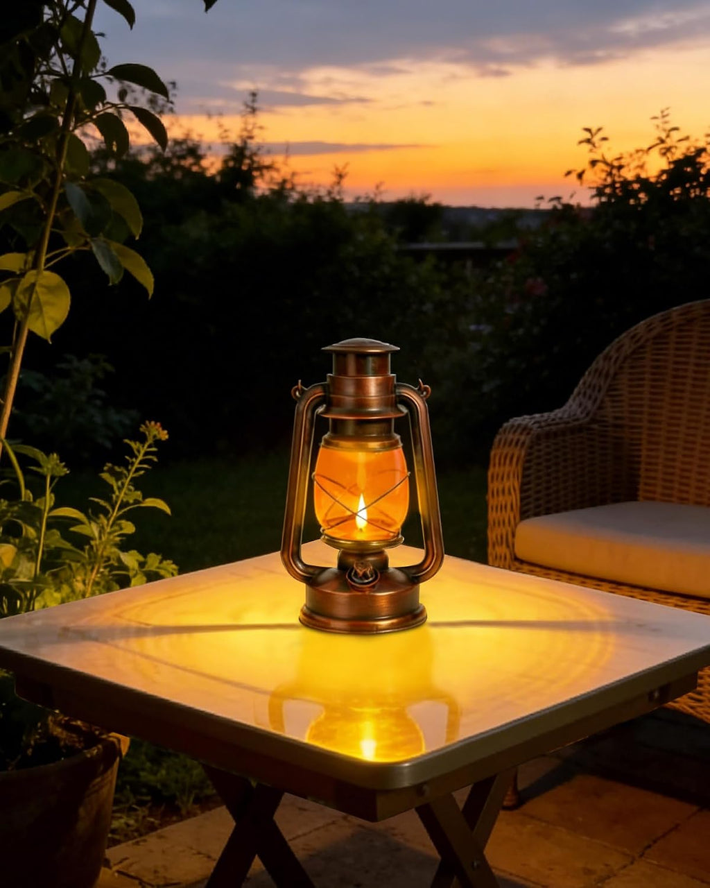 2 Pack Battery Operated Vintage Hanging Lanterns, IP65 Waterproof