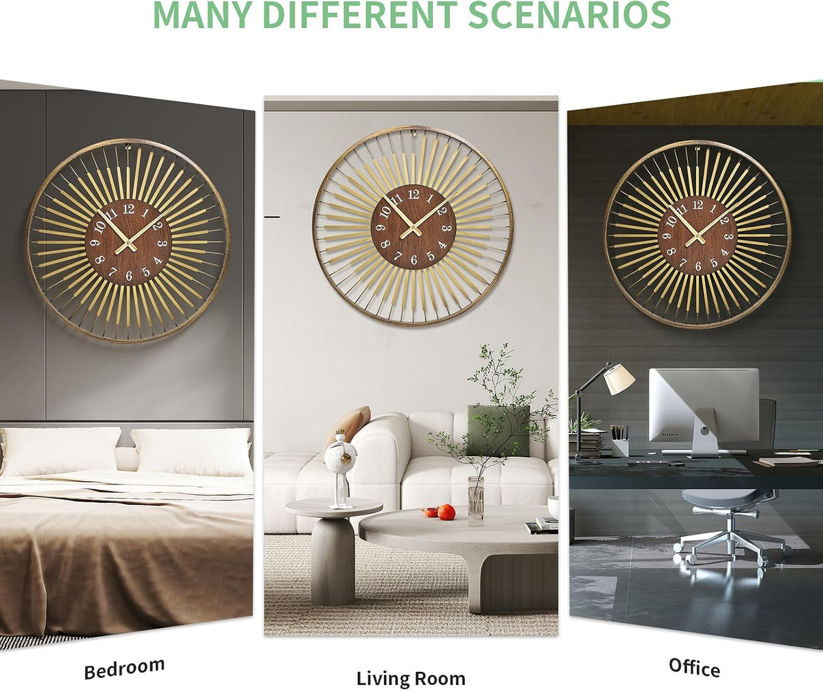 24 Inch Mid-Century Modern Wall Clock