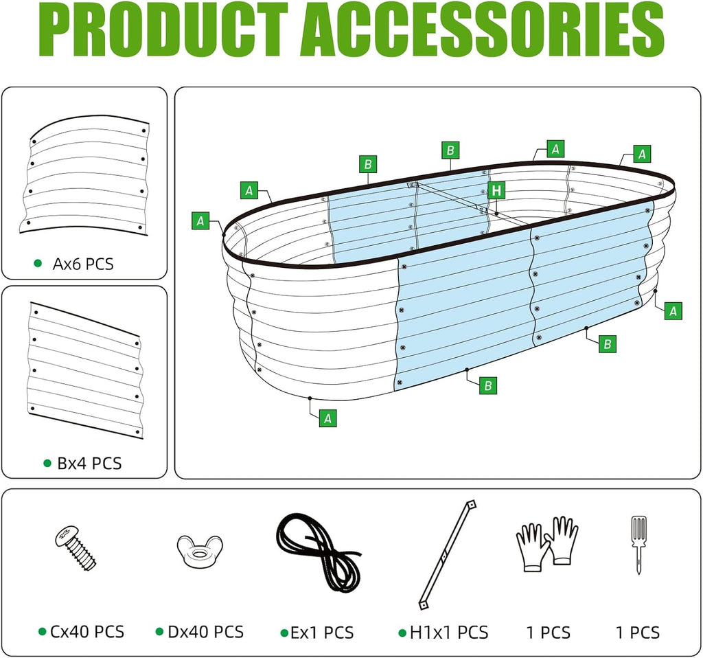 SnugNiture Raised Garden Bed Outdoor 4x2x1ft, 2 Pack