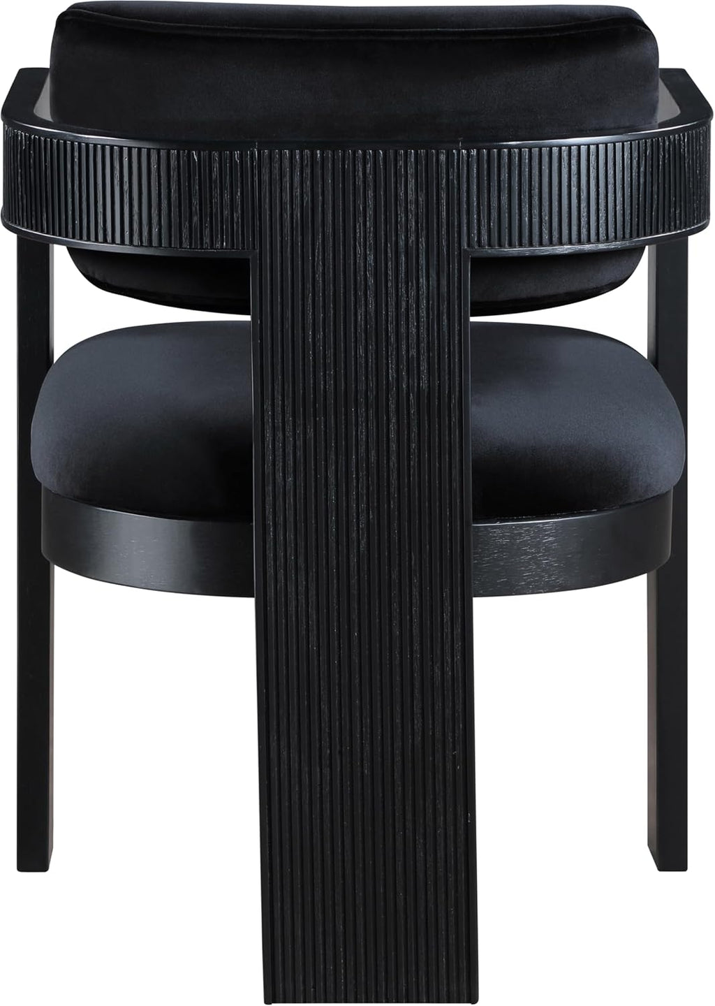 Meridian Furniture Sacha Velvet/Rubberwood Dining Chair, Black, Set of 2
