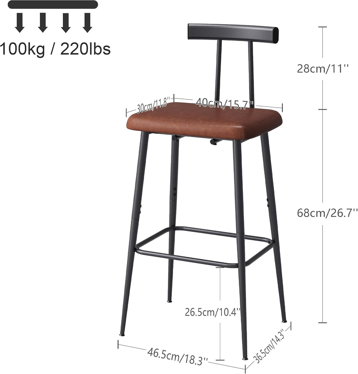 tall bar stool set 2, bar chair,counter height shown in use