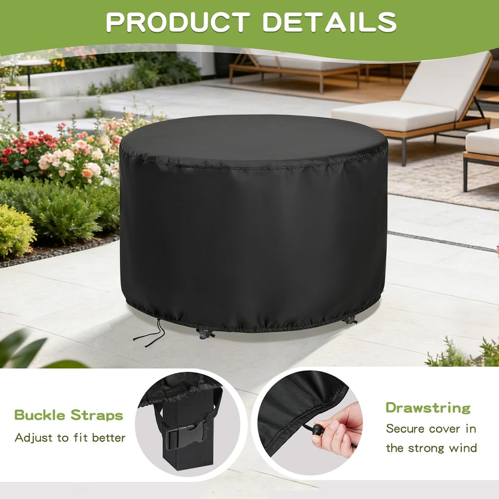 Round Patio Bar Height Table and Chair Cover for 90 Inch Patio Table
