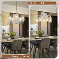 D19.8" Chandelier for Dining Room, 5-Light Light Fixture Brushed Nickel