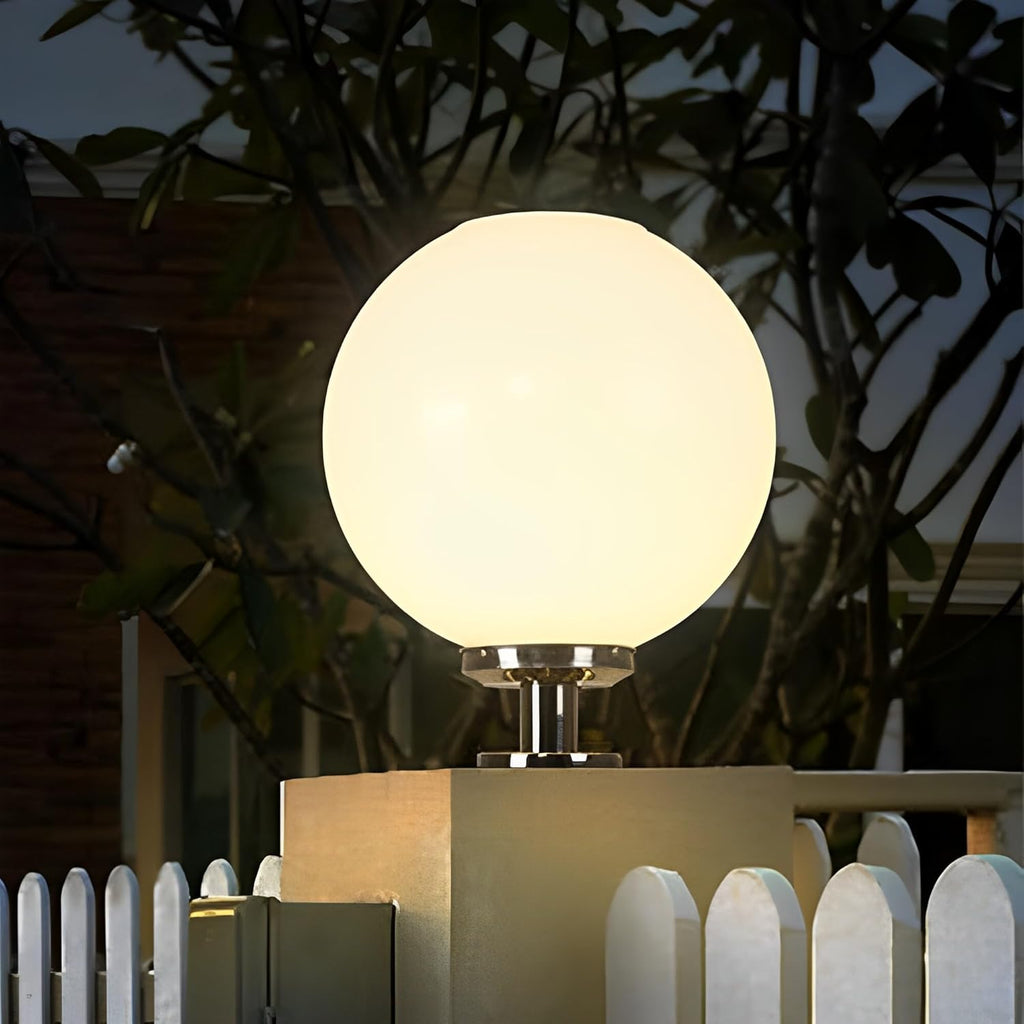Globe Solar Post Lights Outdoor, 11.8" Waterproof Pillar Light, Column Lamp