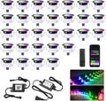 Sumaote LED Deck Lights Kit, 30 Pack 1.22" WiFi Smart RGBW+IC Multicolor
