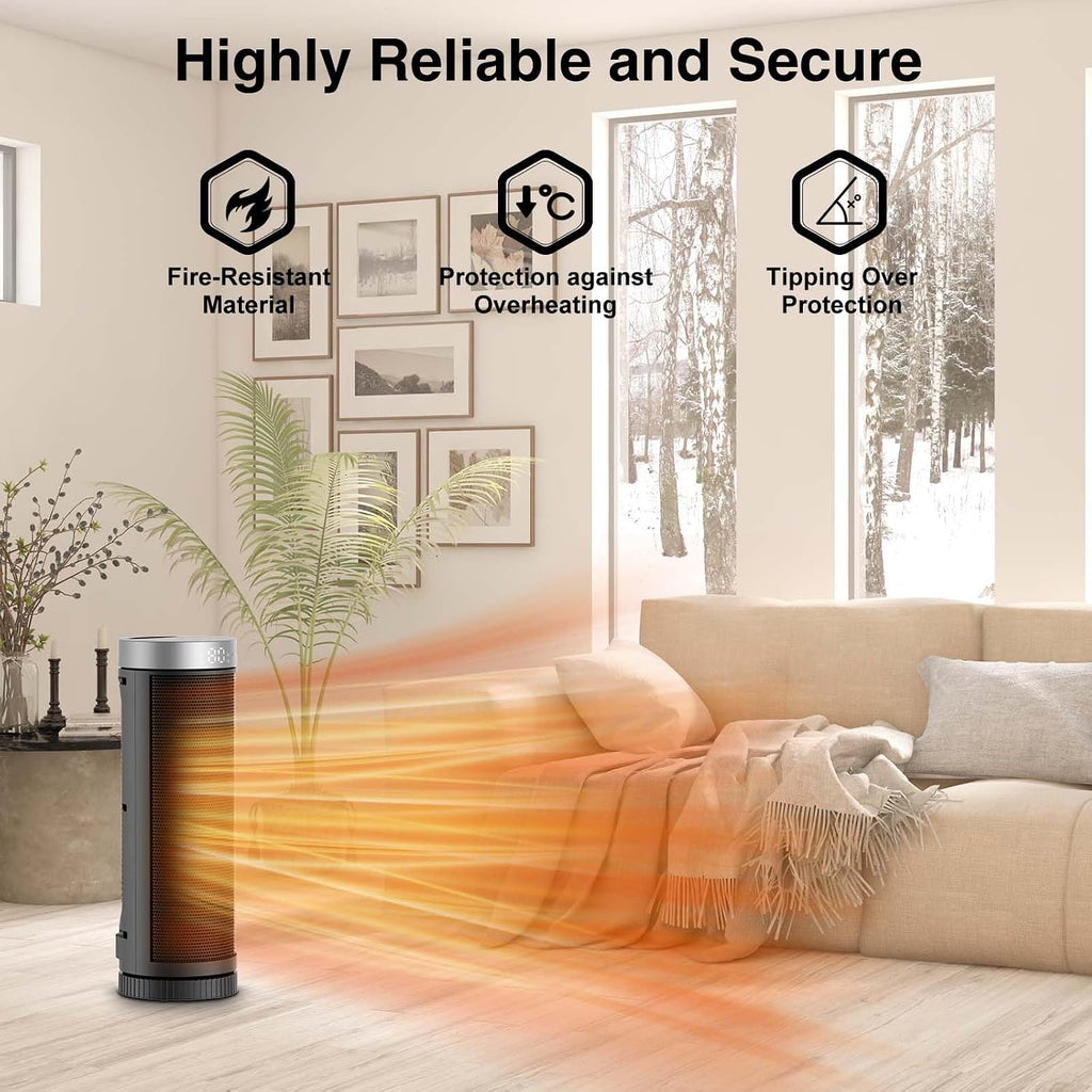 JIBUFI 17 Inches Space Heaters for Indoor Use, 1500W Electric Heaters