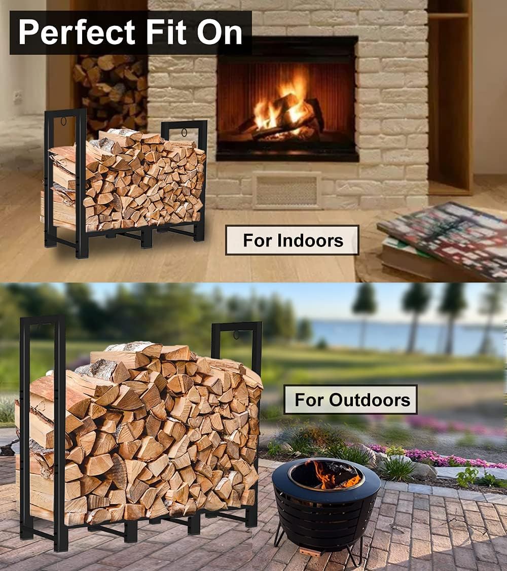 koutemie 4ft outdoor firewood rack holder for fireplace, package contents