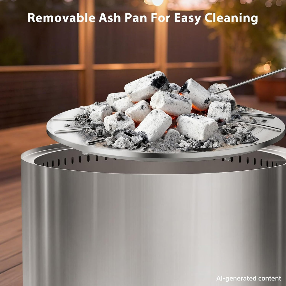 panovue 22 inch smokeless fire pit for outdoor showing dimensions
