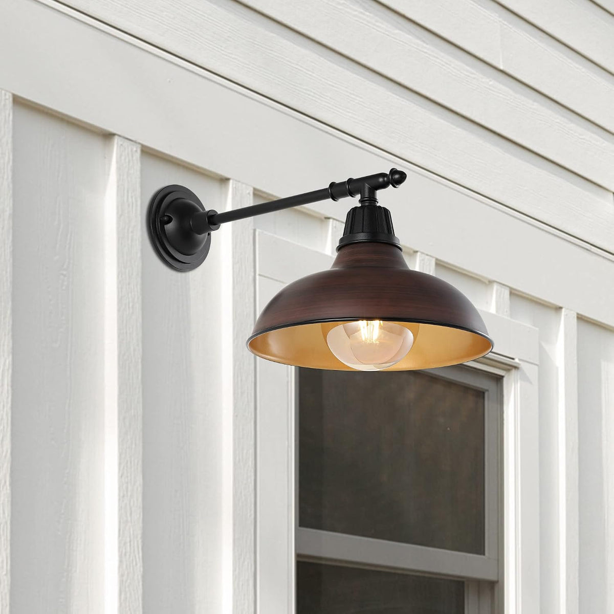 JONATHAN Y Wallace 1-Light Outdoor 12.25" Wall Sconce, Gray/Black