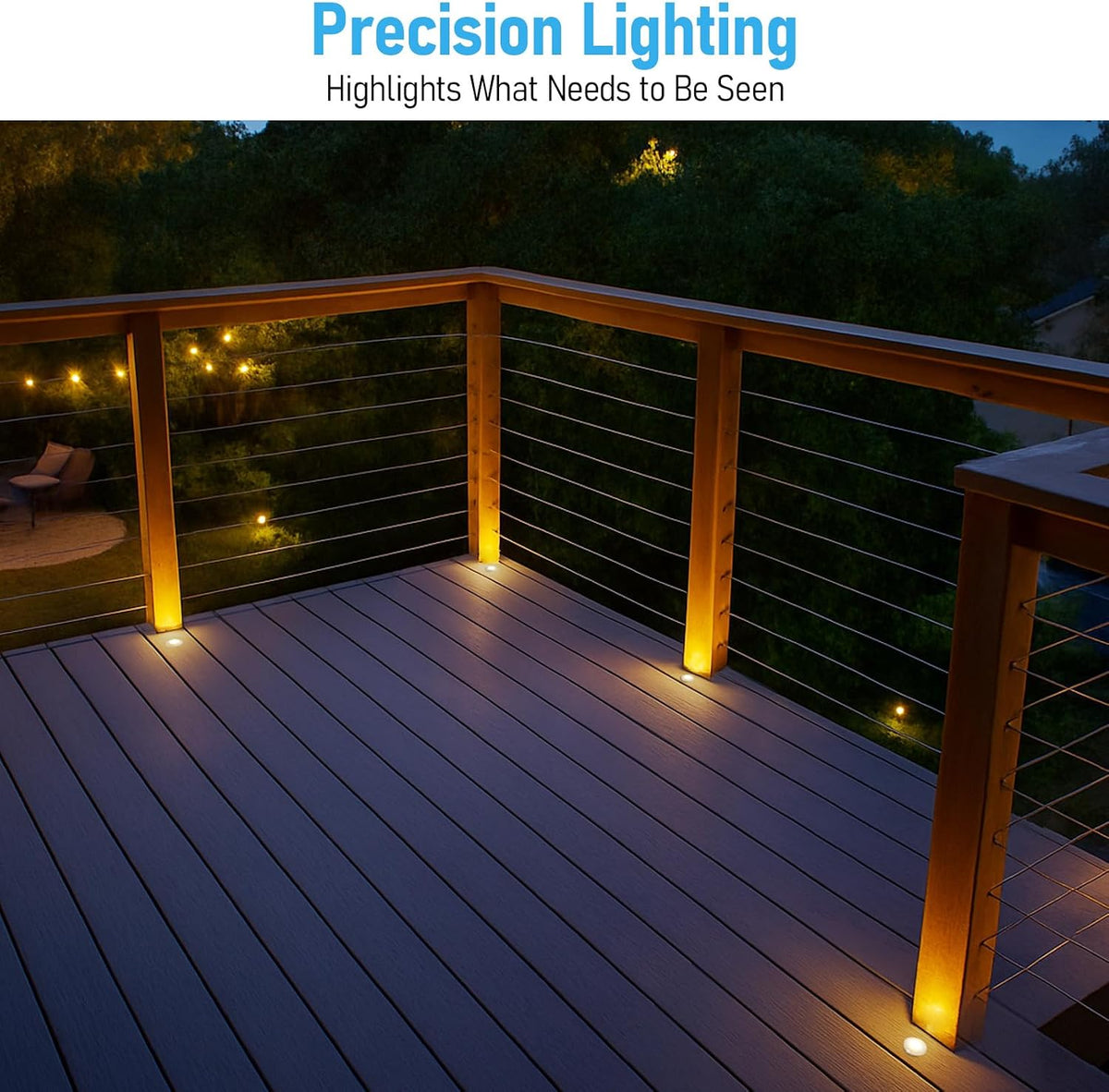 leonlite 12-pack 3000k recessed low voltage deck light showing dimensions