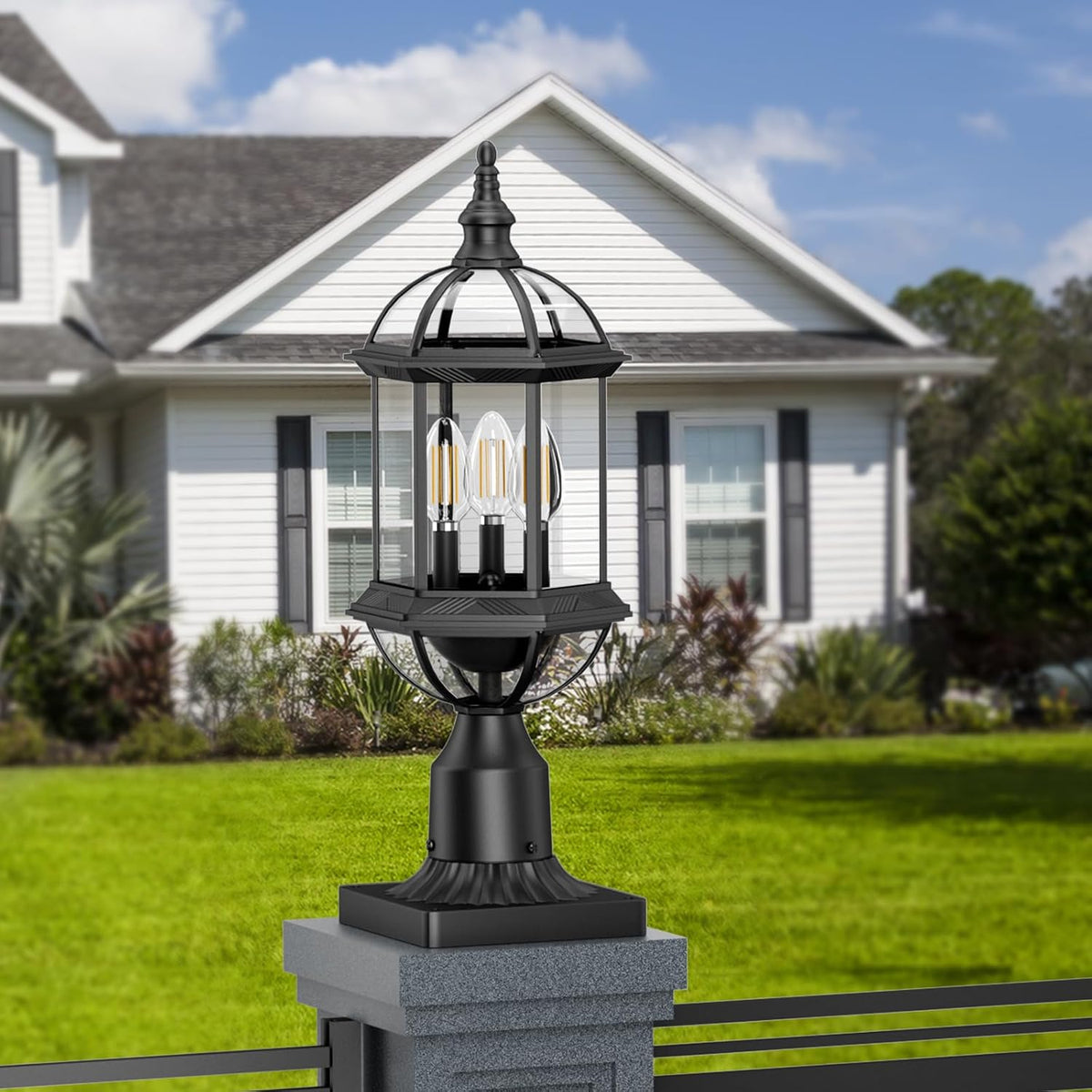 3 Light Lantern Post Lights Outdoor Lamp Post Light Fixture