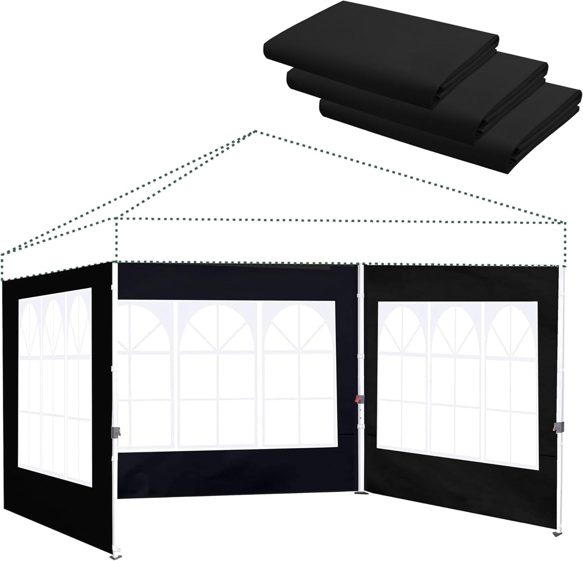Church Window Canopy Sidewalls for 10x10 Pop Up Canopy