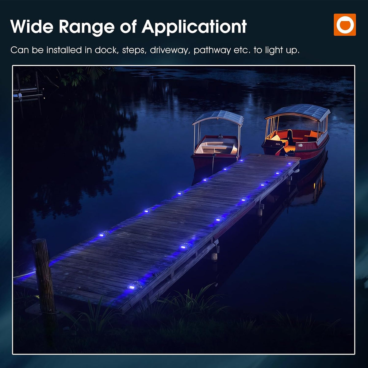 addlon Solar Dock Lights Marine 12 Pack, Driveway Marker Deck Lights, IP67