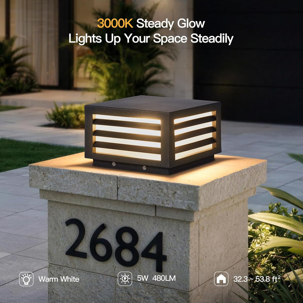 MVBT Glass Post Lights Outdoor, 8.8" Hard Wired Pillar Lights Outdoor