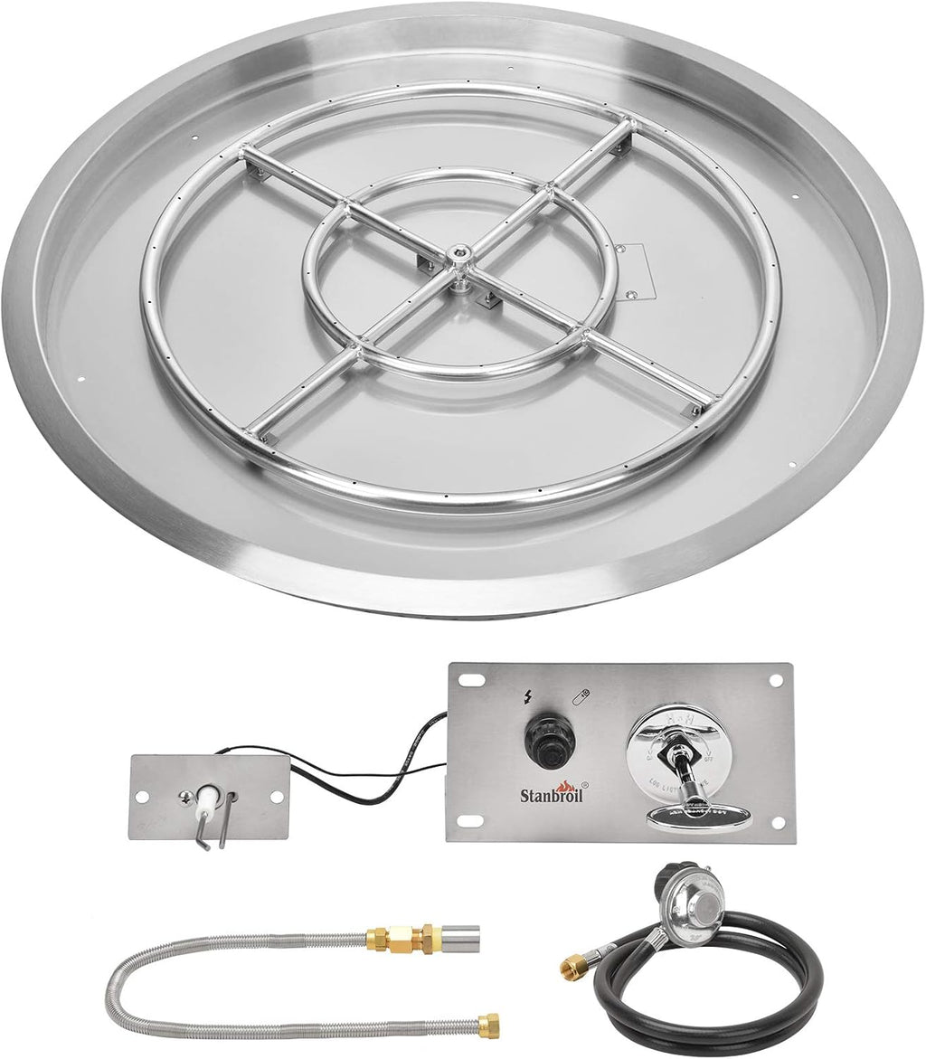 Stanbroil 31 Inch Drop-in Round Fire Pit with Spark Ignition Kit