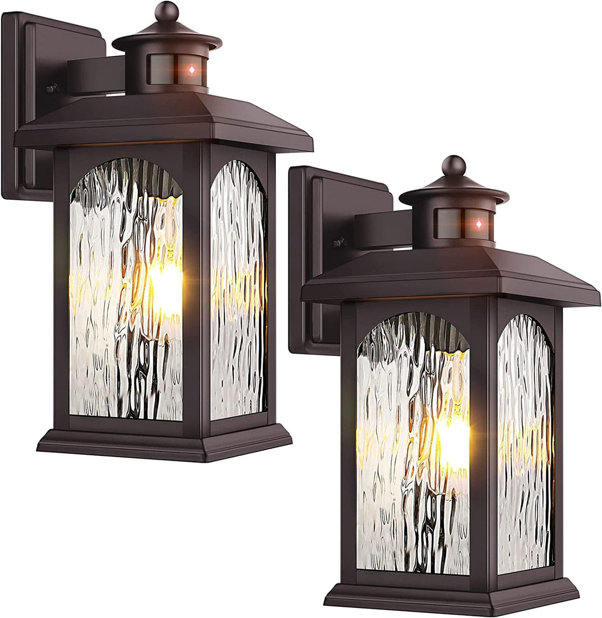 FILIYANO Motion Sensor Outdoor Wall Lights, Oil Rubbed Bronze, 2 Pack