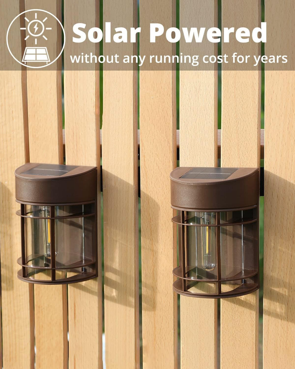 solar fence lights, 8 pack deck light waterproof, close-up detail