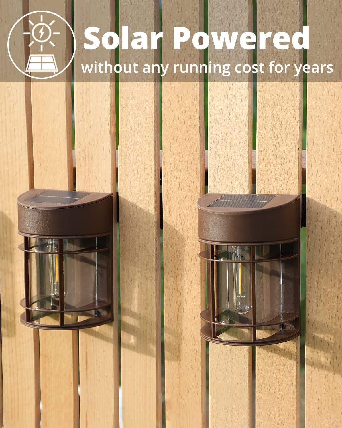 solar fence lights, 8 pack deck light waterproof, close-up detail