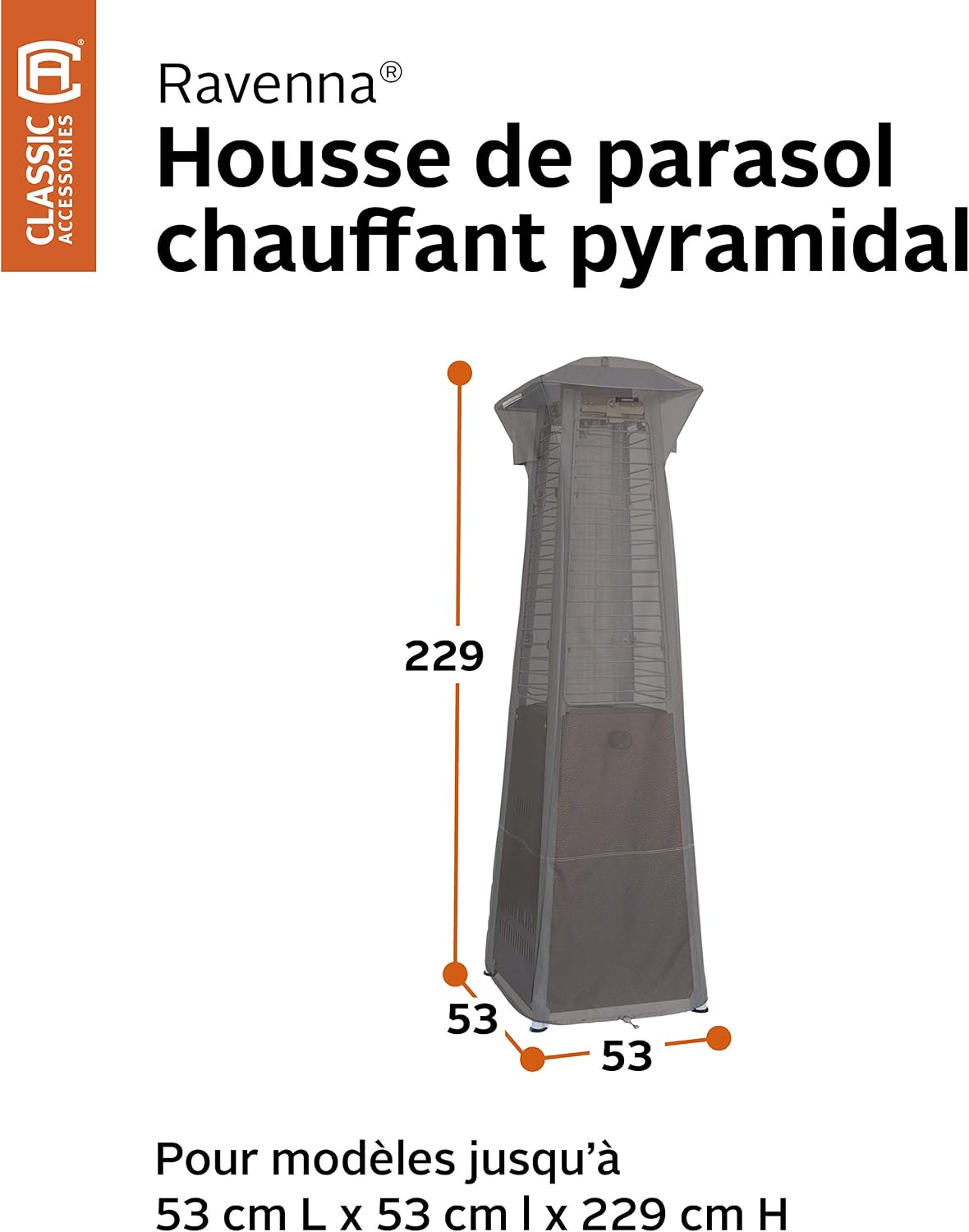 Classic Accessories Ravenna Water-Resistant 21 Inch Pyramid Torch Patio Heater Cover