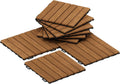 Furinno FG181034 Tioman Floor Decking Wood Tile, Natural (Pack of 10)