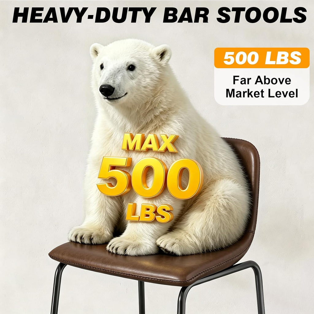 TAVR 24 inch Counter Height Stools Set of 2, Hold up to 500 lbs, Brown