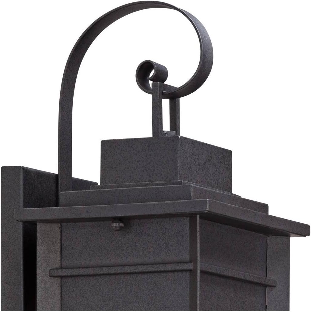 Bransford 17" Black-Gray Traditional Outdoor Lantern Wall Light Fixture