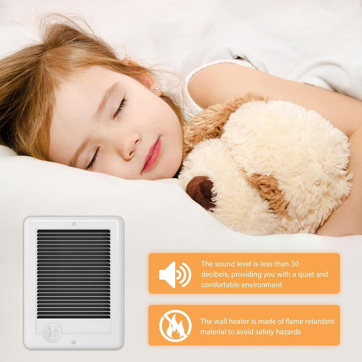 CSC151TW Electric Wall Heater Complete Unit With Thermostat