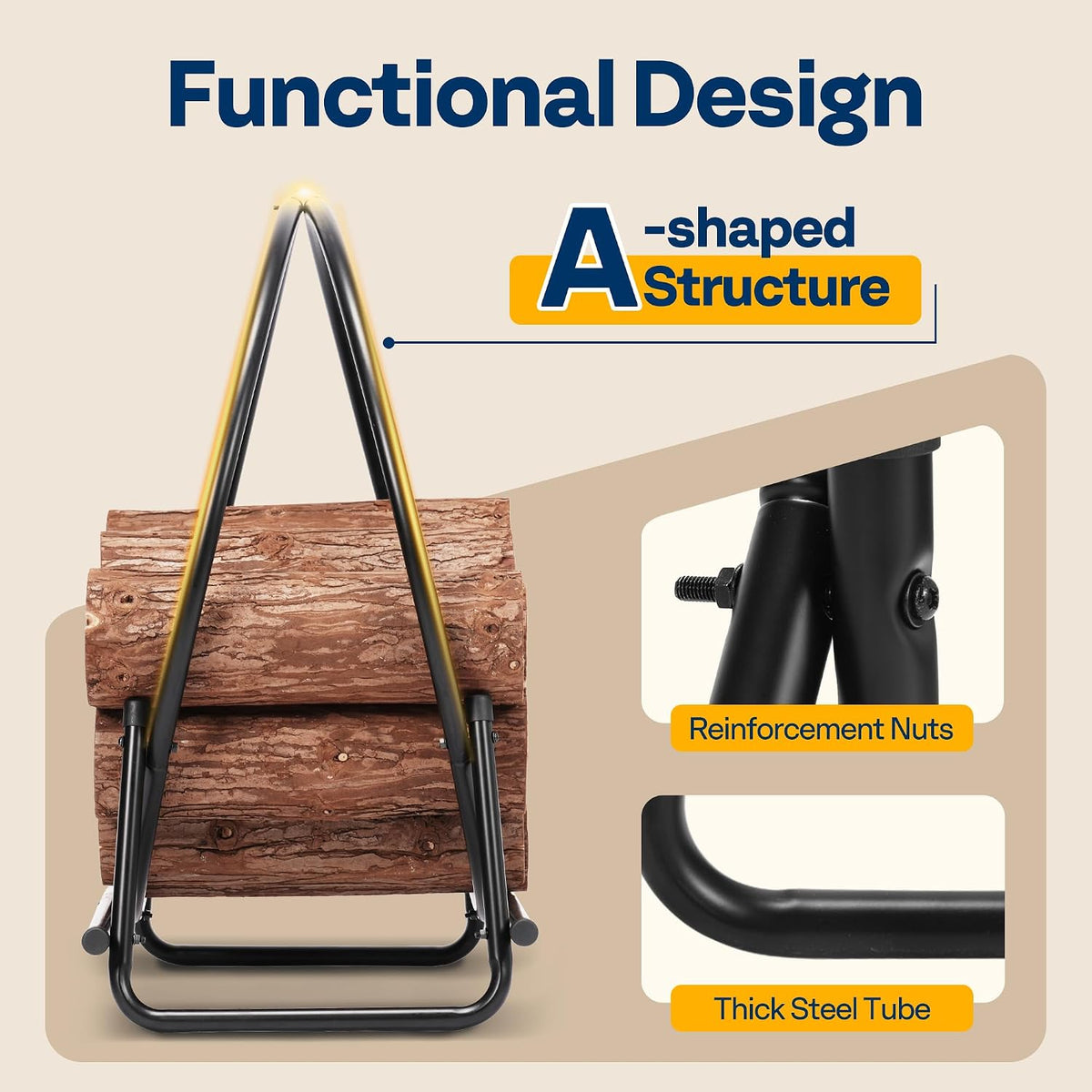 vivohome 48 inches firewood log rack hoop with, package contents