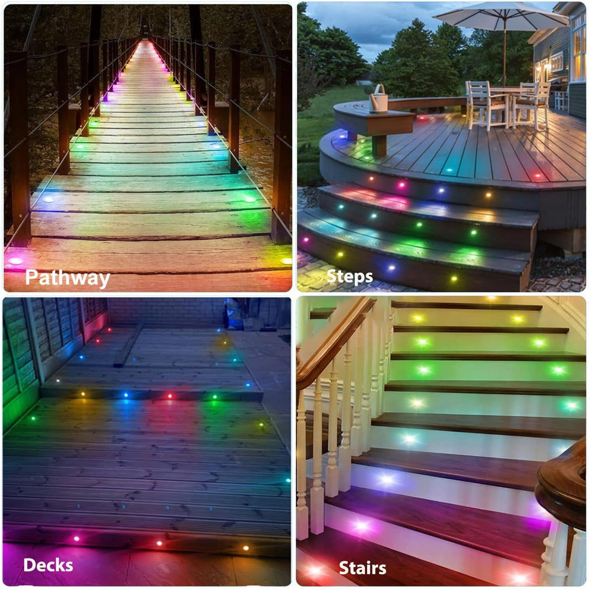 sumaote led deck lights kit, 30 pack 1.22" on a desk or shelf