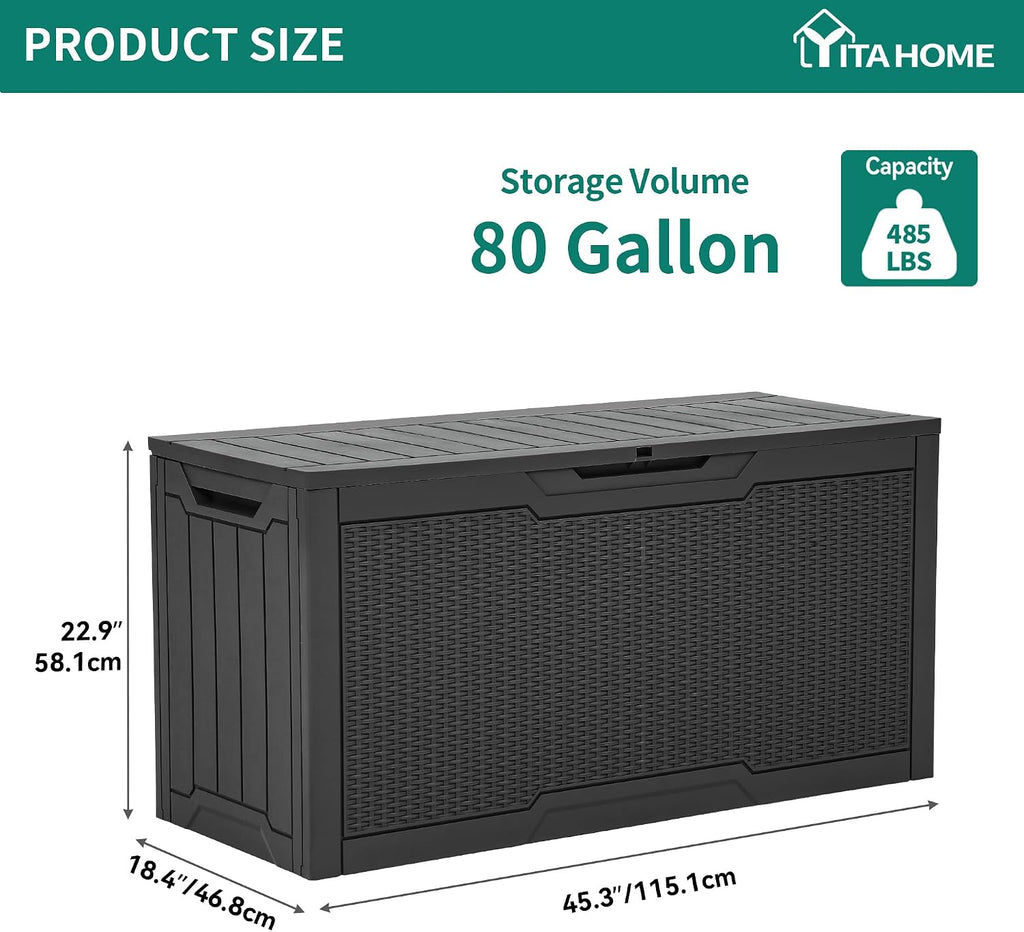 YITAHOME 80 Gallon Resin Deck Box