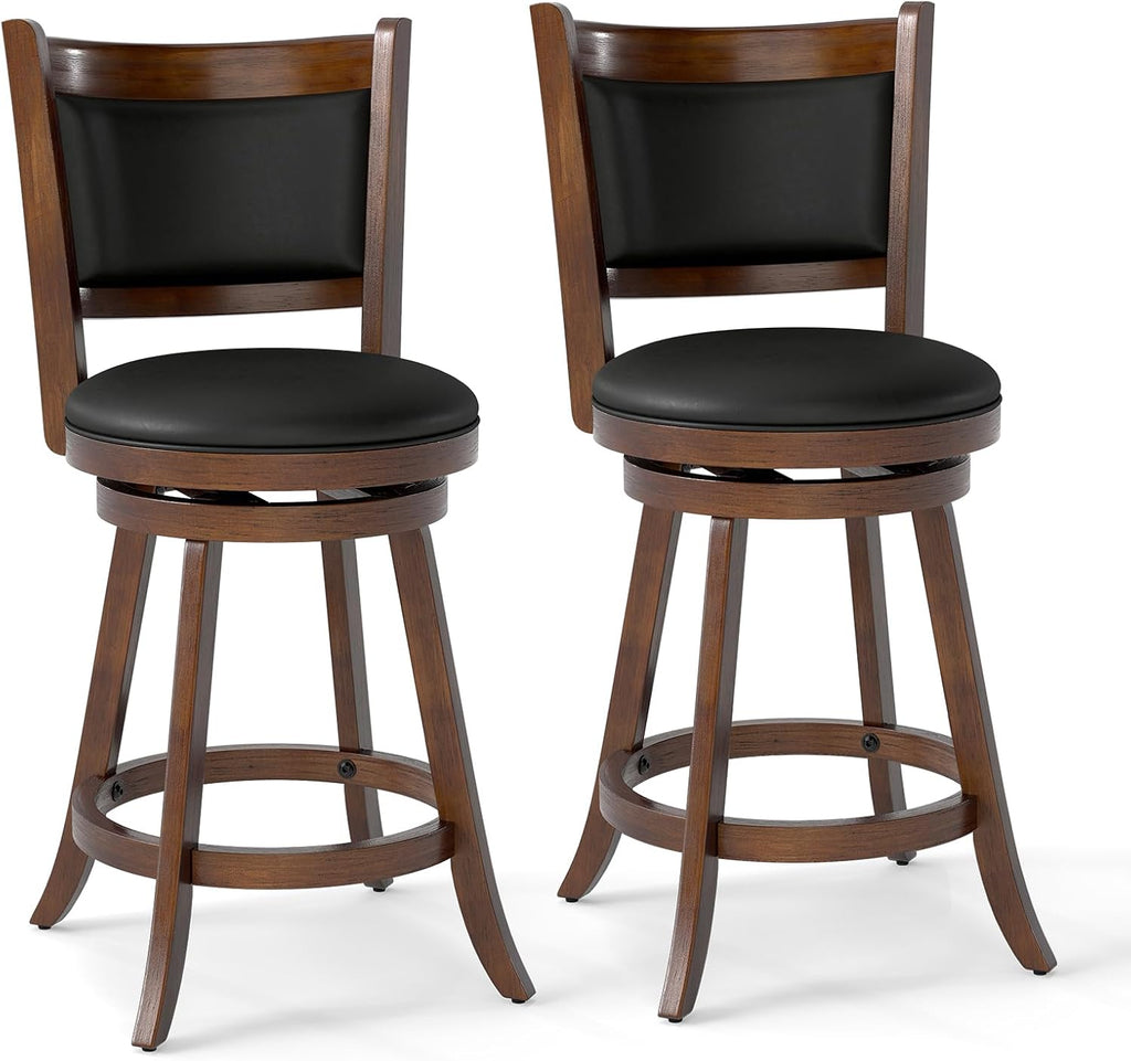 COSTWAY Bar Stools Set of 2, 360 Degree Swivel