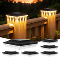 ZCXLIGHT Solar Post Cap Lights Outdoor 6 Pack, 4x4 Post Solar Lights Waterproof 16LED Spot Lens, 3 Modes Fence Post Solar Lights, 4x4 3.5x3.5 Vinyl Wooden Posts Solar Post Lights for Garden, Patio