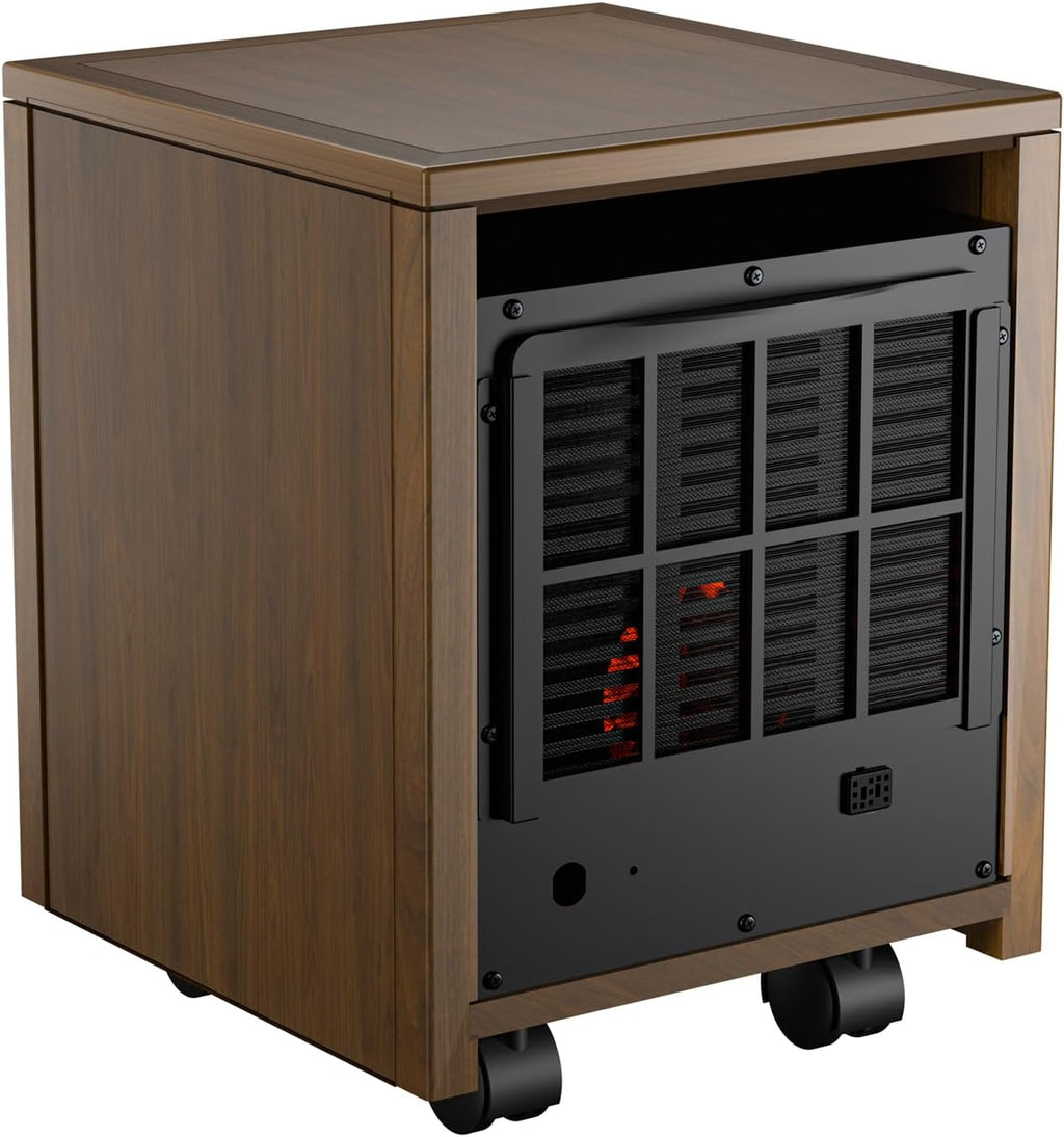 DR. Infrared Heater DR-123 Indoor Portable Space Heater with Remote Control, 1500W Dual Heating, 4 Wheels for Mobility, Programmable Timer, Thermostat, Ultra Quiet, Coffee