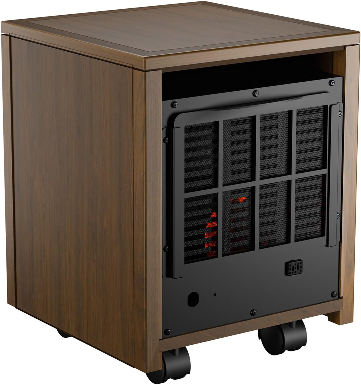 DR. Infrared Heater DR-123 Indoor Portable Space Heater with Remote Control, 1500W Dual Heating, 4 Wheels for Mobility, Programmable Timer, Thermostat, Ultra Quiet, Coffee