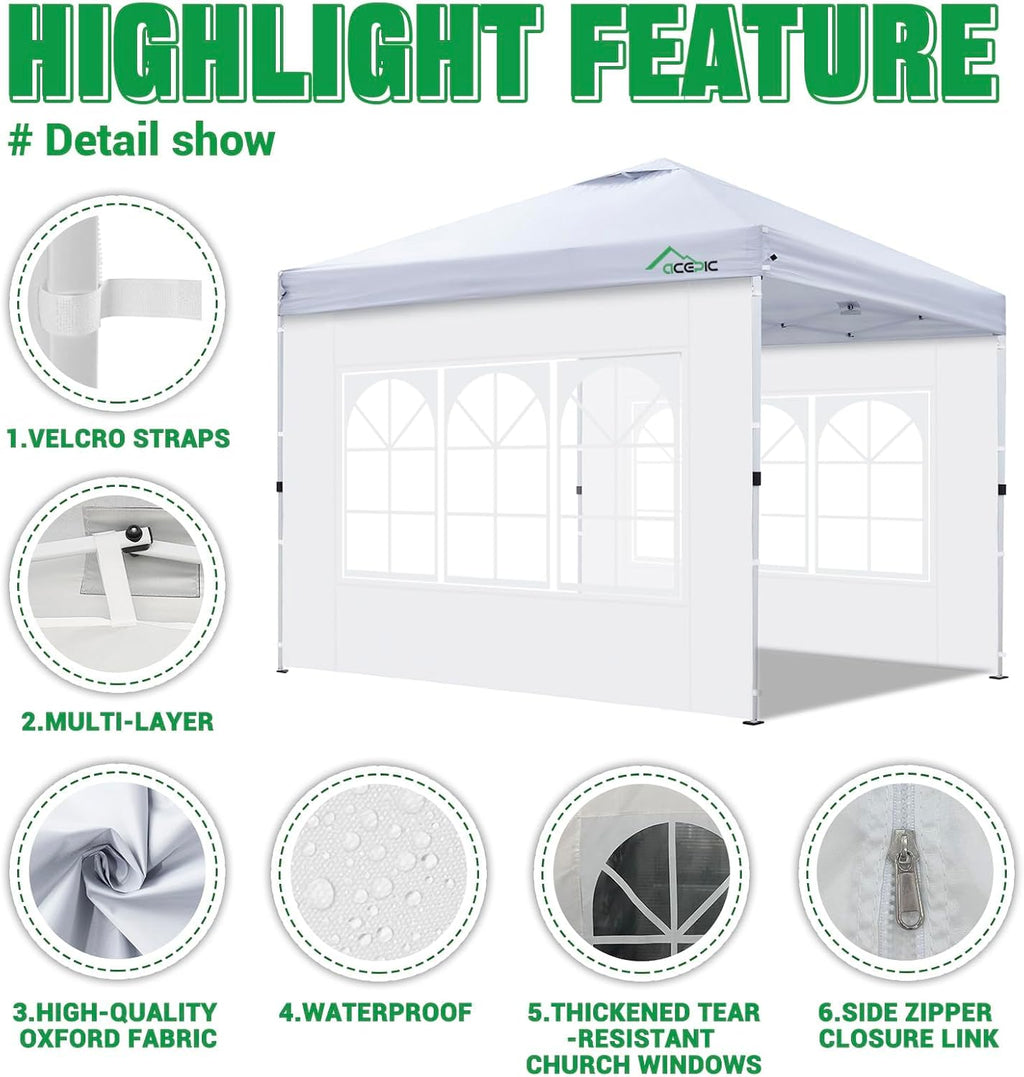 acepic 10x10 church window sidewalls for canopy,gray(3pcs no, close-up detail