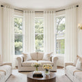 MIULEE Natural Back Tab Linen Curtains 4 Panels 42W x 96L