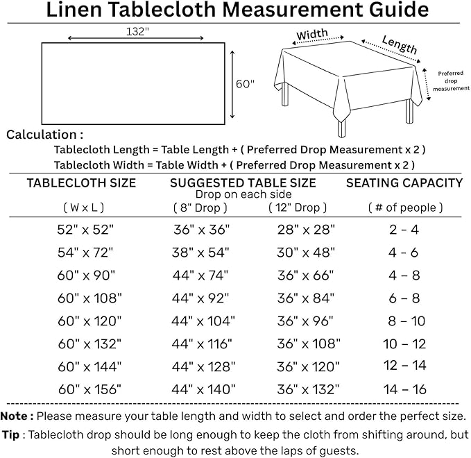 Solino Home Linen Tablecloth for Rectangle Tables 60 x 132 Inch - Classic Hemstitch 100% Pure Linen Purple Table Cloth - Machine Washable Cloth Tablecloth for Fall, Autumn, Halloween, Thanksgiving