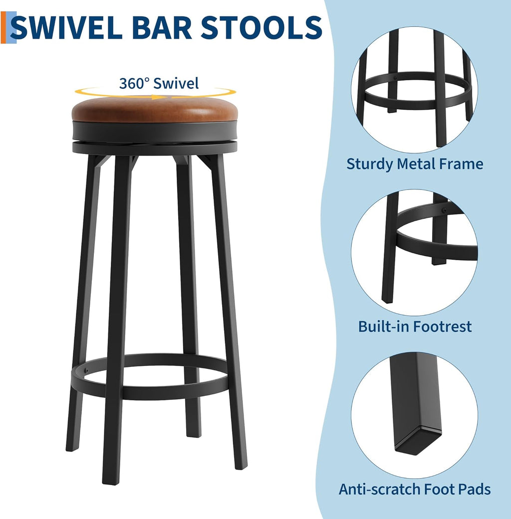 idealhouse 30'' swivel bar stools set of 4, package contents