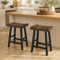 COSTWAY 24-inch Wooden Saddle Stools Set of 4 with Curved Seat Surface