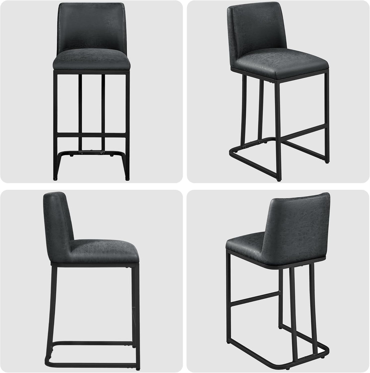 Yaheetech 24'' Bar Stools Set of 4, Counter Height Bar Stools, Dark Gray