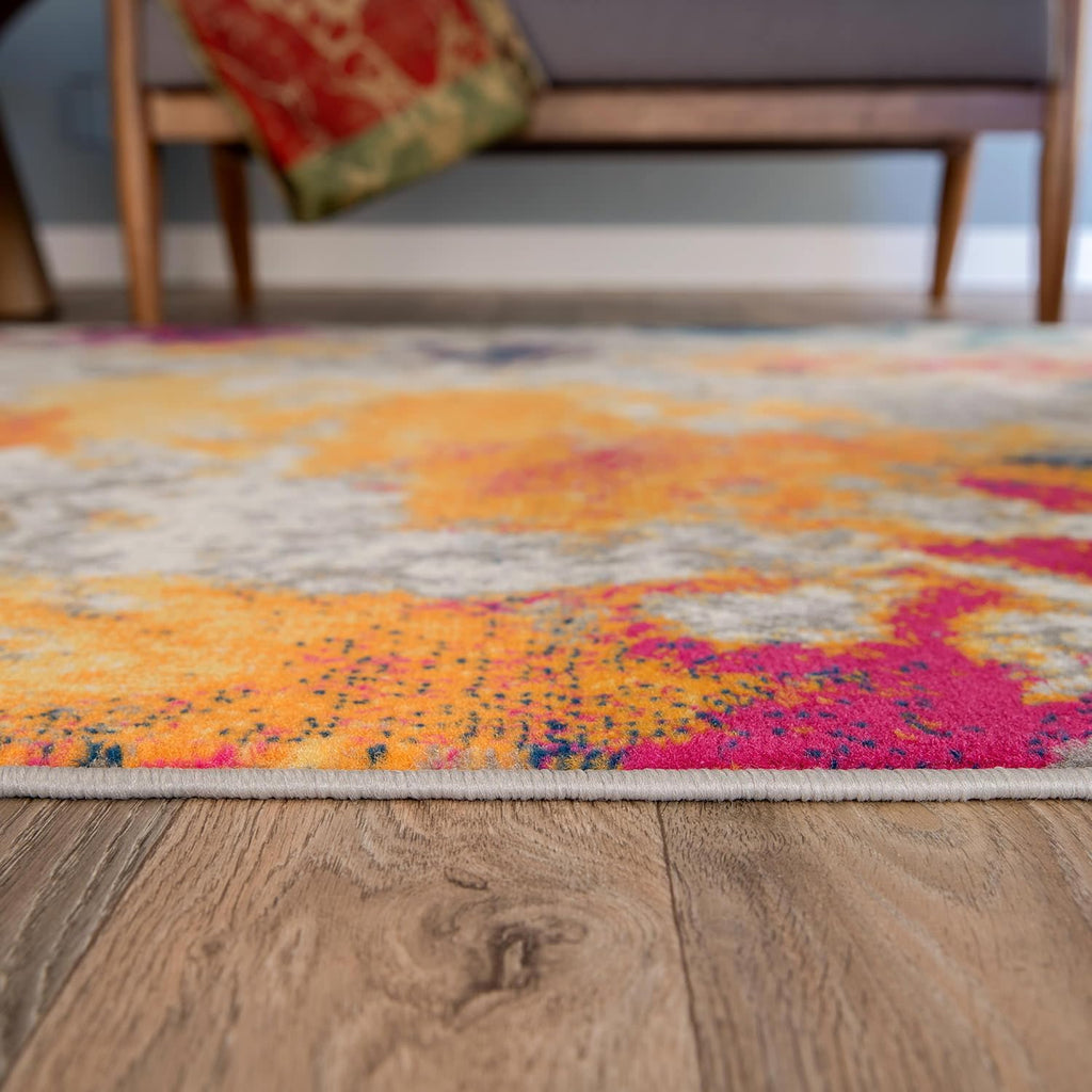 Rugshop Modern Abstract Living Room Non-Shedding Runner Rug Multi 2' x 10'