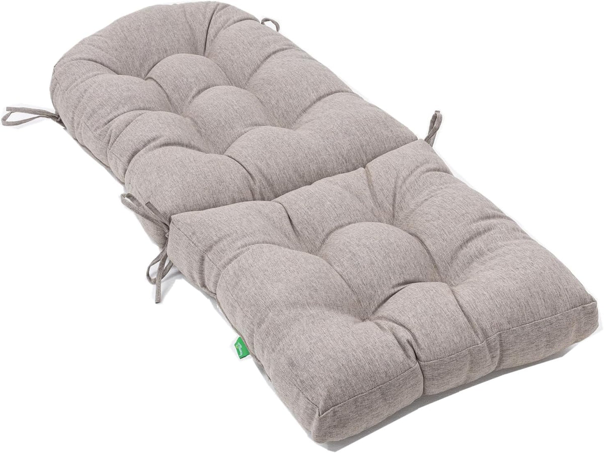 Outdoor Rocking Chair Cushion for Adirondack Chair, High Back Patio Outdoor Seat Chair Cushion 49x19in, Tan,Taupe