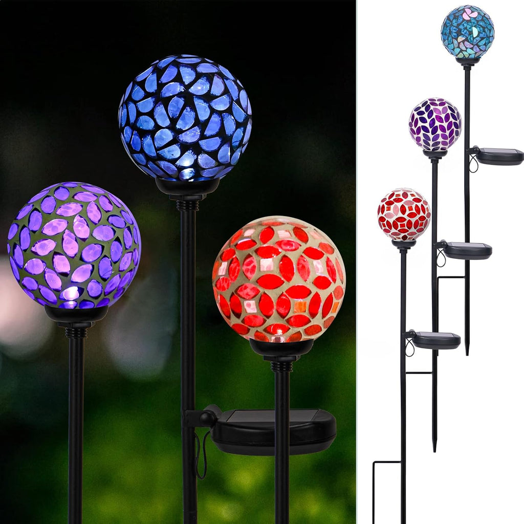 Afirst Solar Outdoor Decorative Light, Mosaic Stake for Yard Decor, 3.5"
