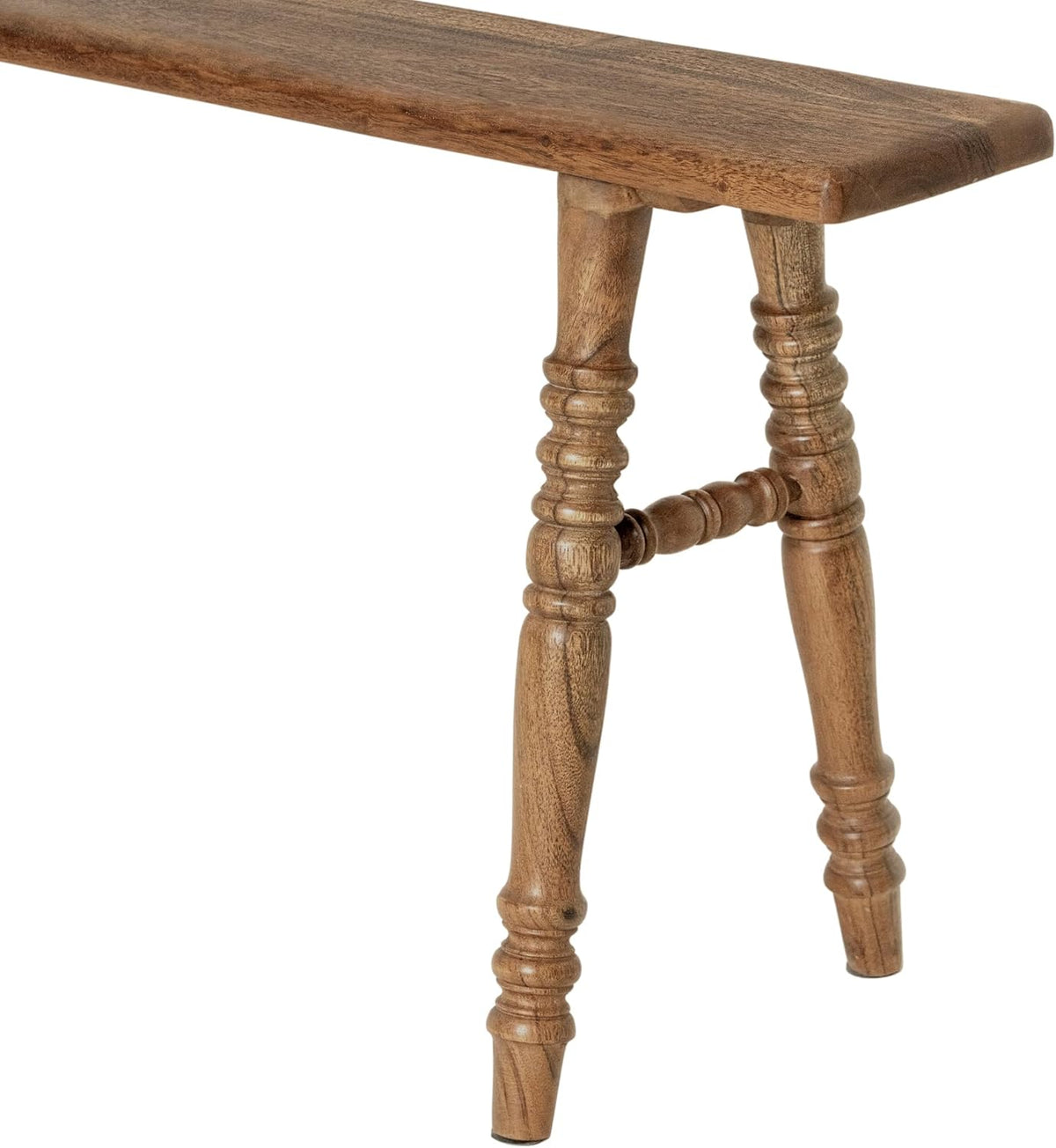 east at main skinny wood bench, narrow solid showing dimensions