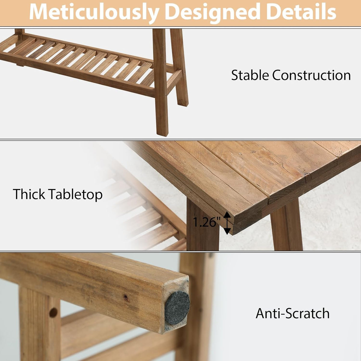 HOKYHOKY Reclaimed Solid Wood Bench-43.3" Entryway Bench with Storage Shelf